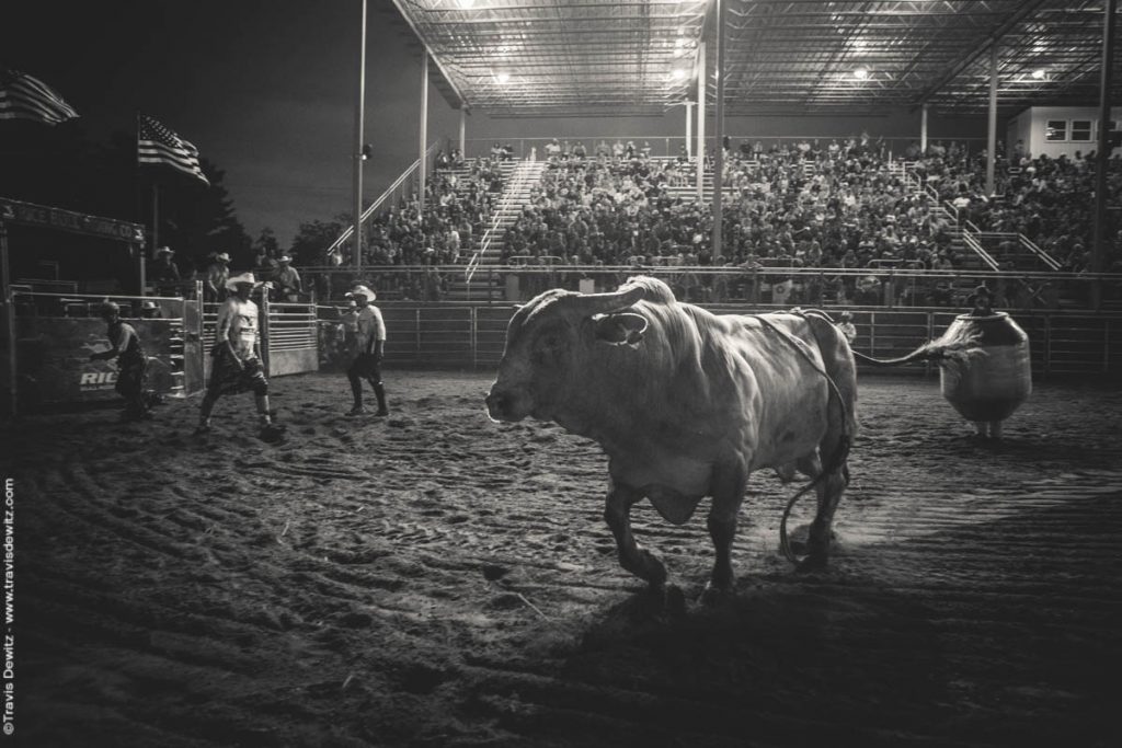 Wisconsin Rodeo Bull Riding and Barrel Racing into the Night