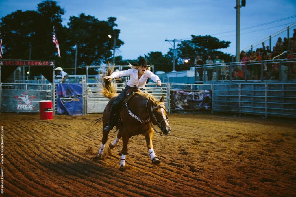 Wisconsin Rodeo Bull Riding and Barrel Racing into the Night
