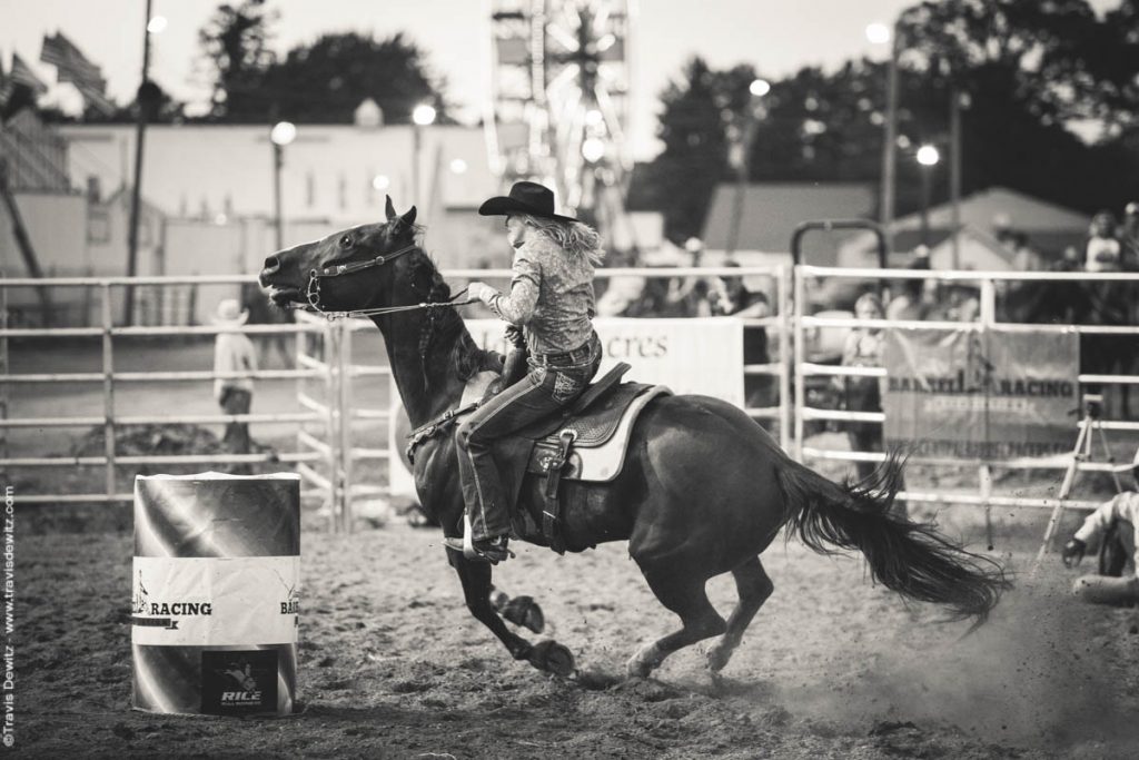 Wisconsin Rodeo Bull Riding and Barrel Racing into the Night